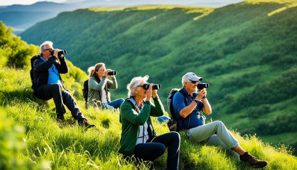 bird watching in nature